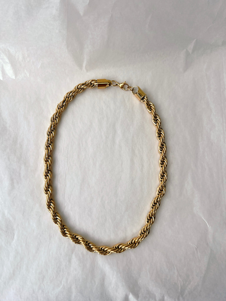 Thick chunky rope gold necklace 3
