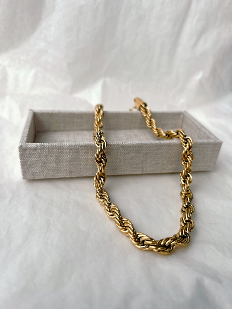 Thick chunky rope gold necklace 4